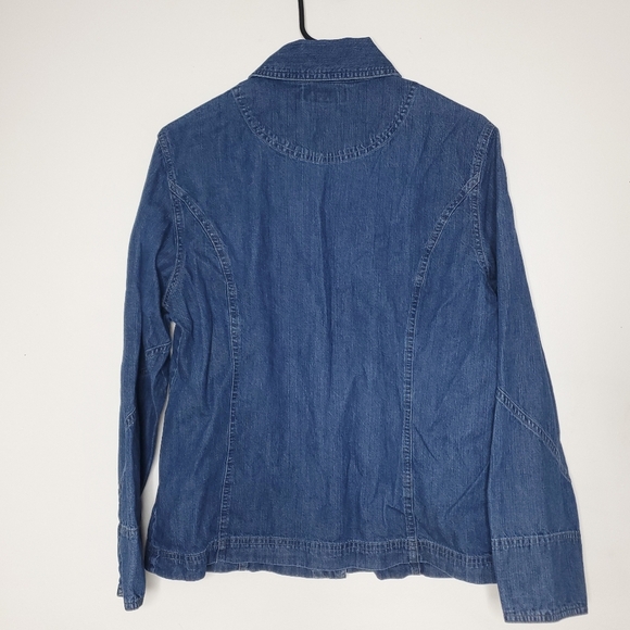 Columbia Womens Denim Jacket Size L Blue Utility Y2K Workwear Outerwear Normcore - Picture 13 of 14